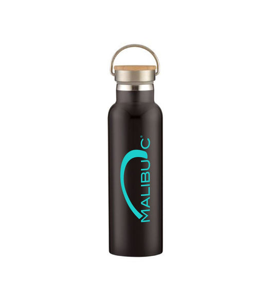 21 Oz.  Stainless Steel Bottle With Bamboo Lid